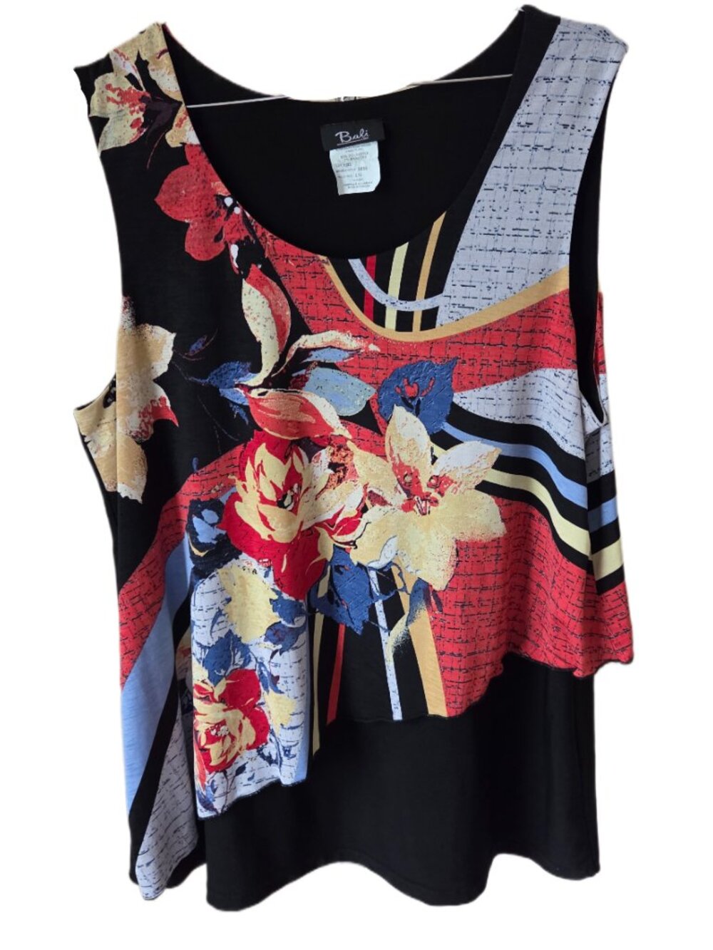 Bali Corp. Sleeveless Floral Blouse